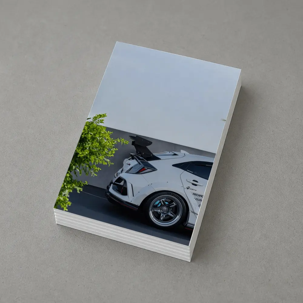 White Honda Civic Type R Rear View – Postcards