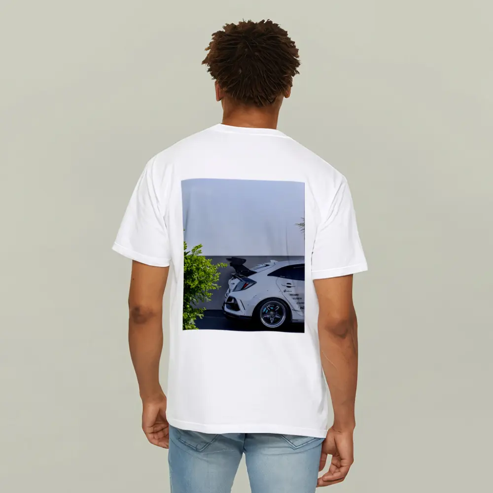 White Honda Civic Type R Rear View – T-Shirts
