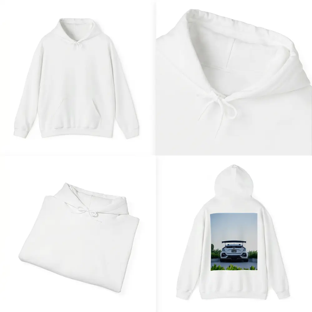 Honda Civic Type R White Rear View – Hoodies