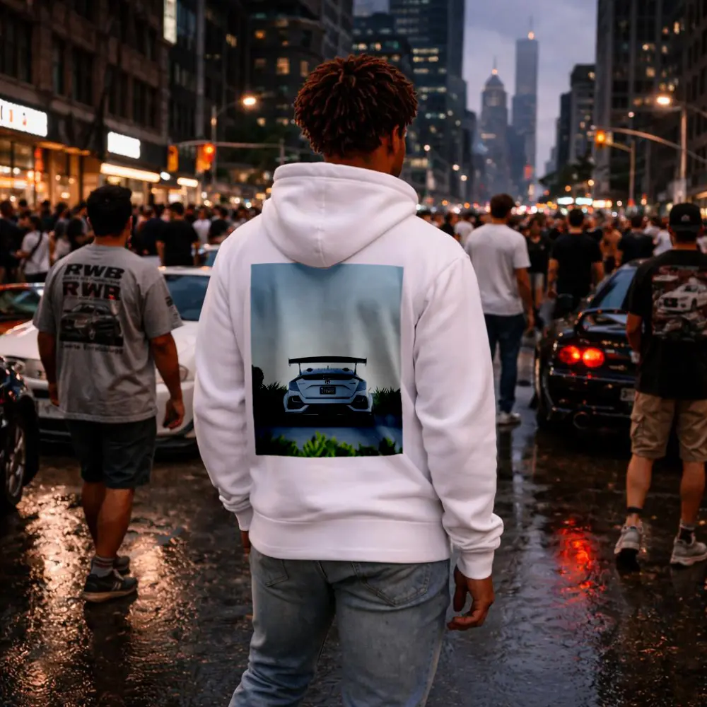 Honda Civic Type R White Rear View – Hoodies