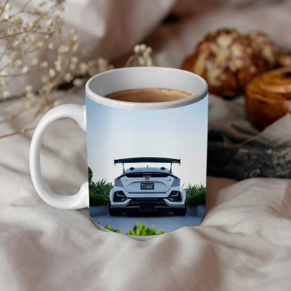 Honda Civic Type R White Rear View – Mugs