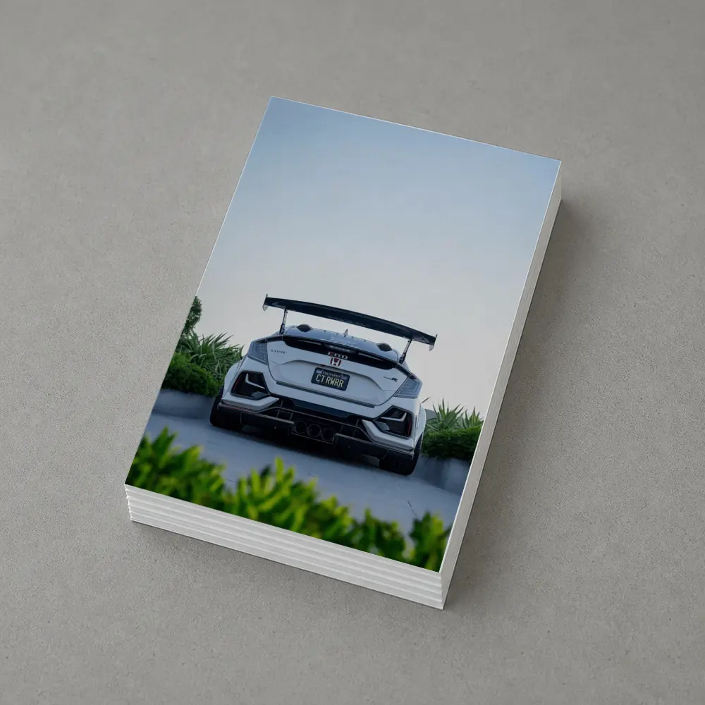 Honda Civic Type R White Rear View – Postcards