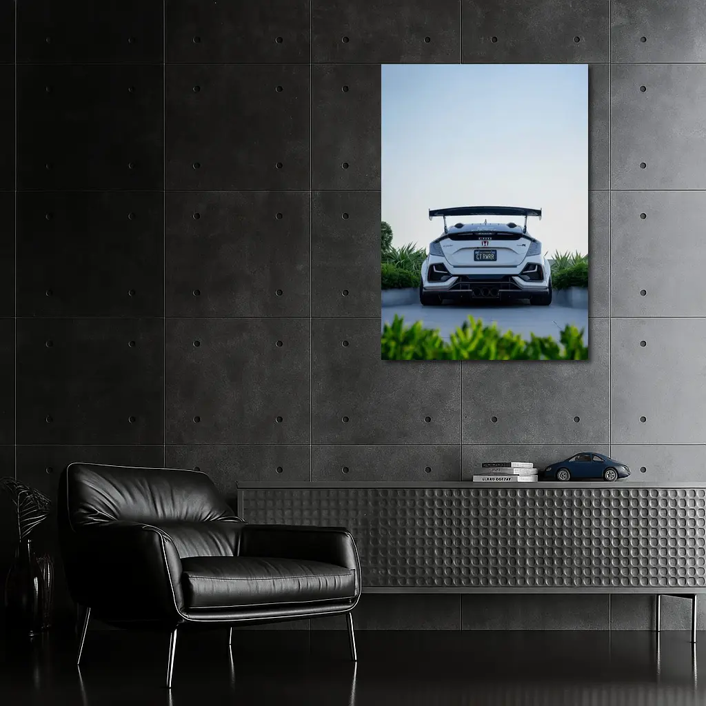 Honda Civic Type R White Rear View – Wall Art