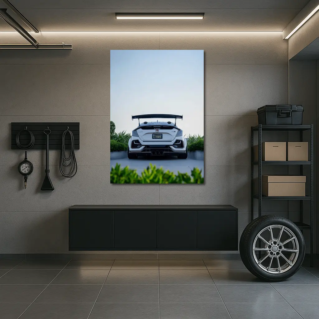 Honda Civic Type R White Rear View – Wall Art