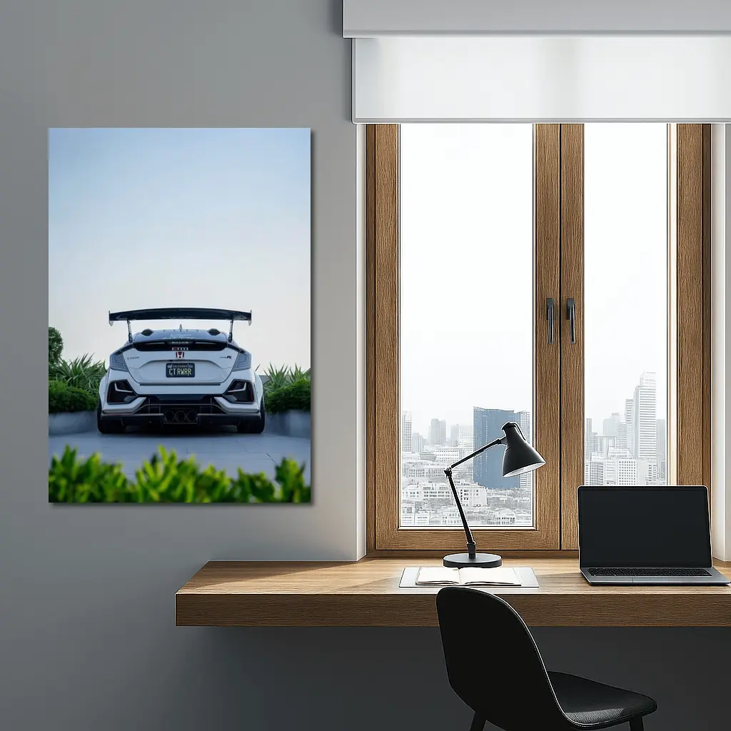 Honda Civic Type R White Rear View – Wall Art