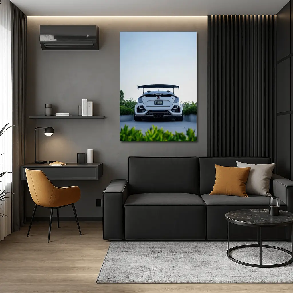 Honda Civic Type R White Rear View – Wall Art