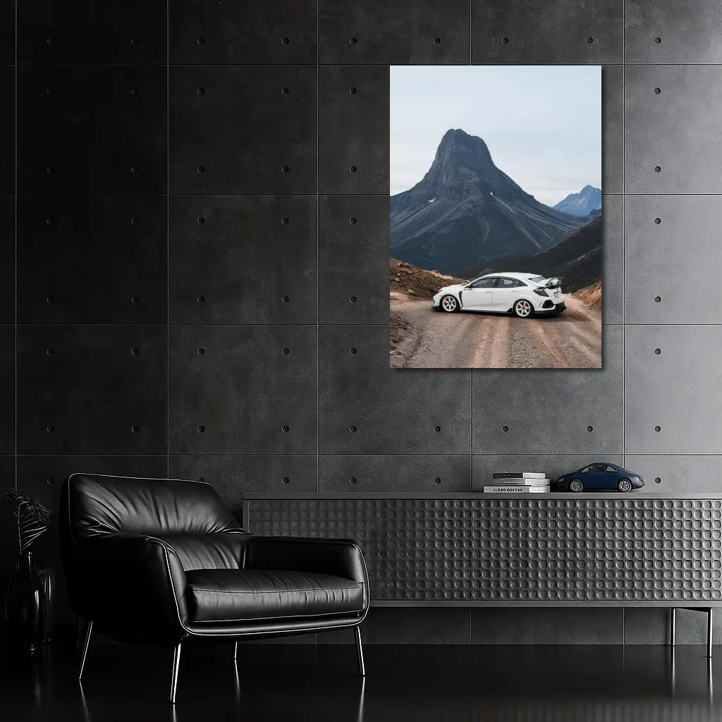 Honda Civic Type R Mountain Road White – Wall Art