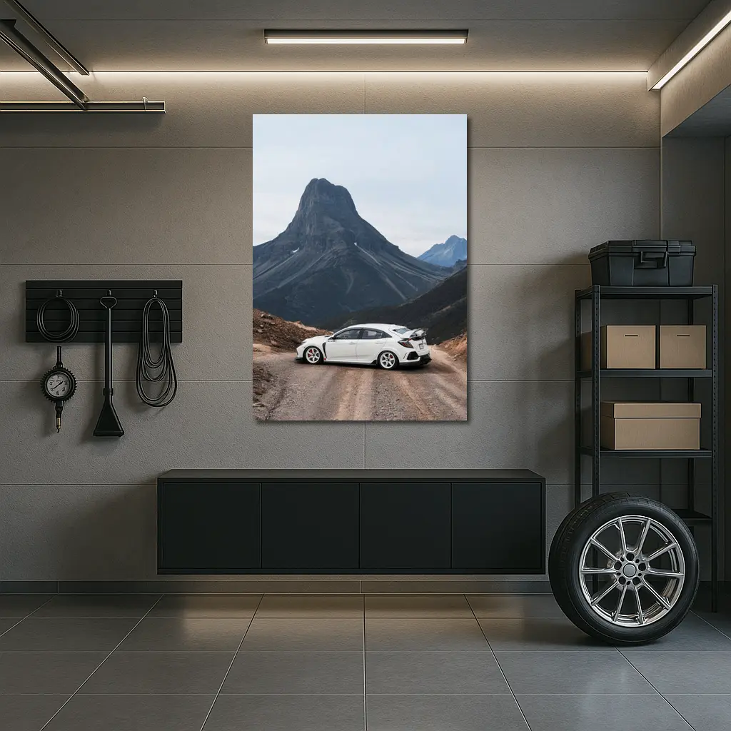 Honda Civic Type R Mountain Road White – Wall Art