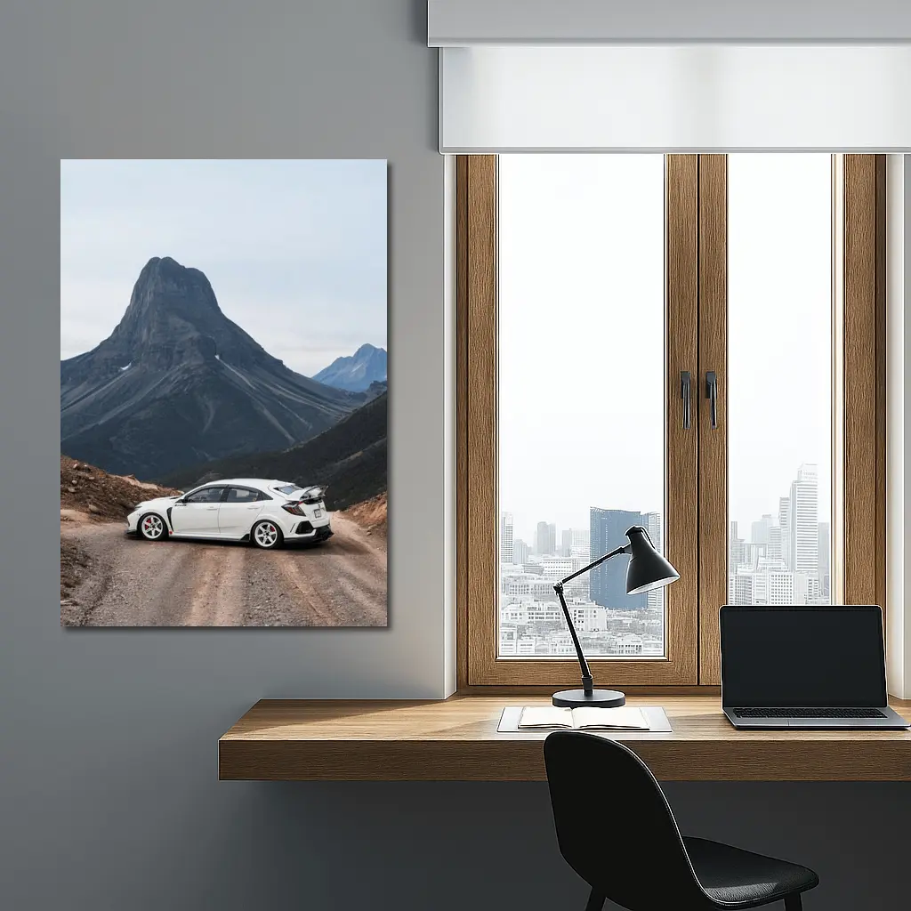 Honda Civic Type R Mountain Road White – Wall Art