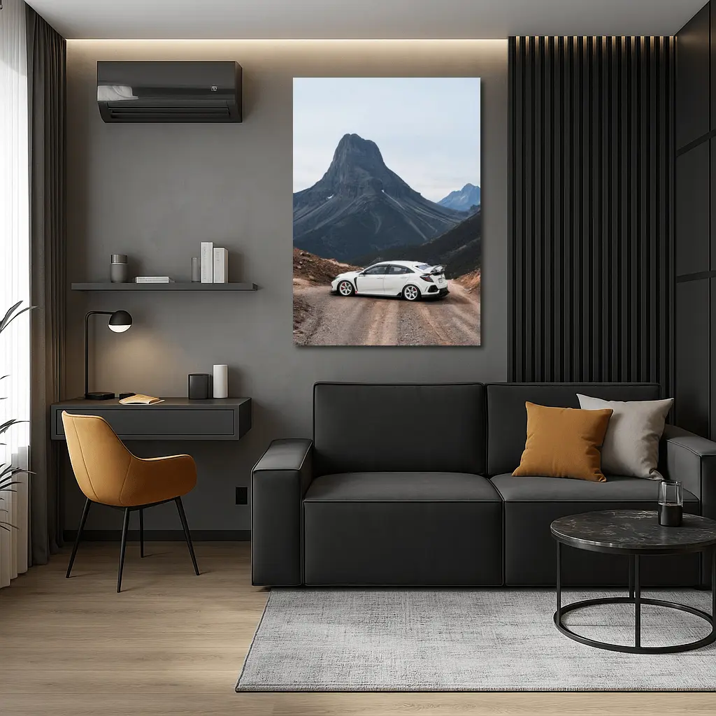 Honda Civic Type R Mountain Road White – Wall Art