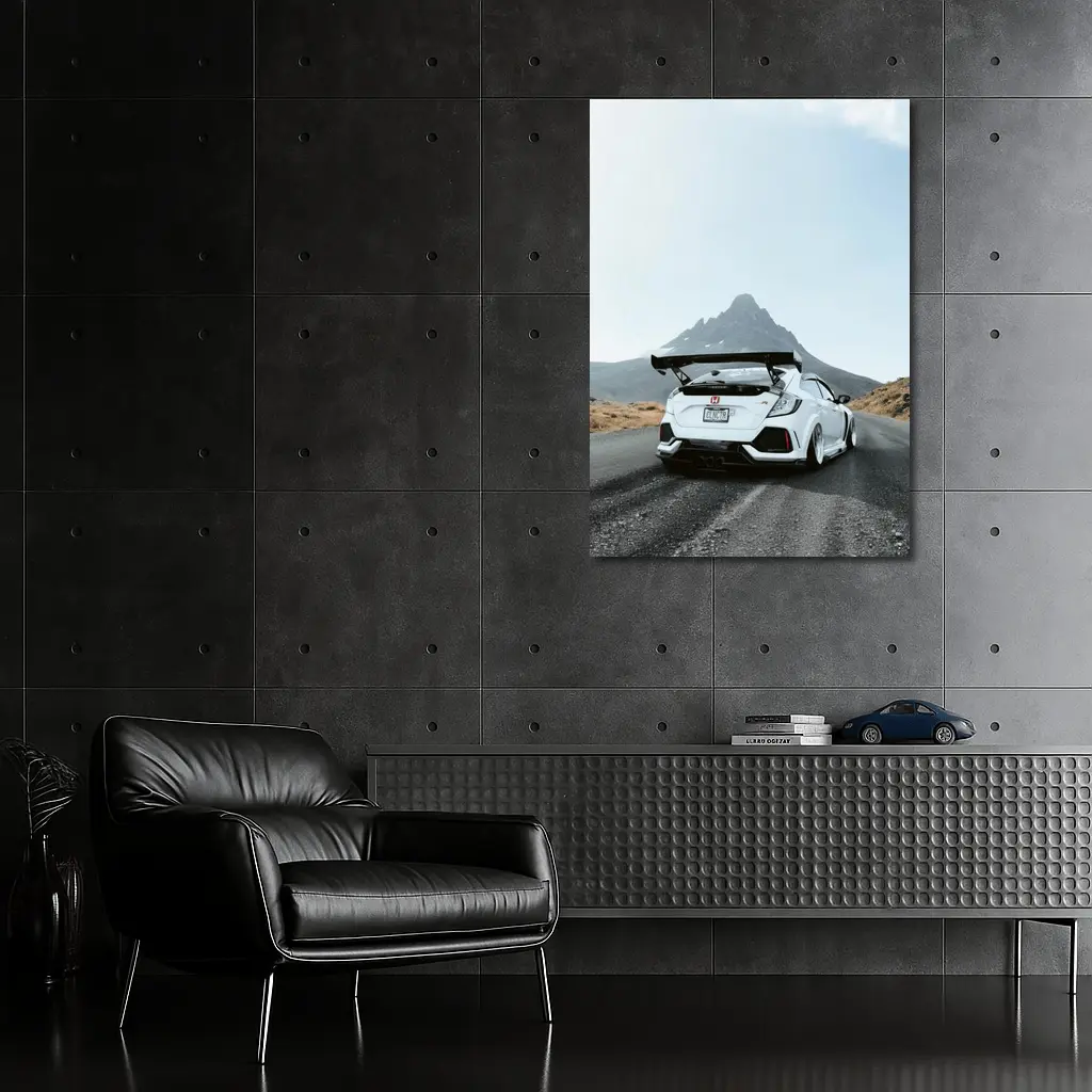 Honda Civic Type R White Mountain Road – Wall Art