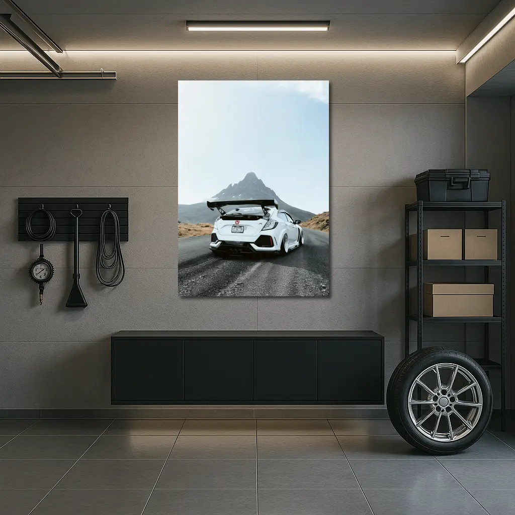 Honda Civic Type R White Mountain Road – Wall Art