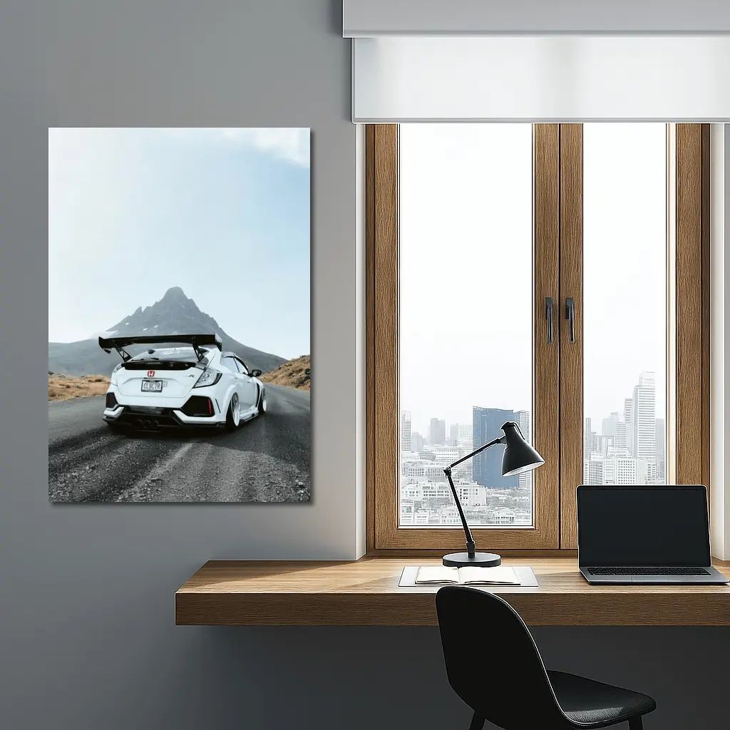 Honda Civic Type R White Mountain Road – Wall Art