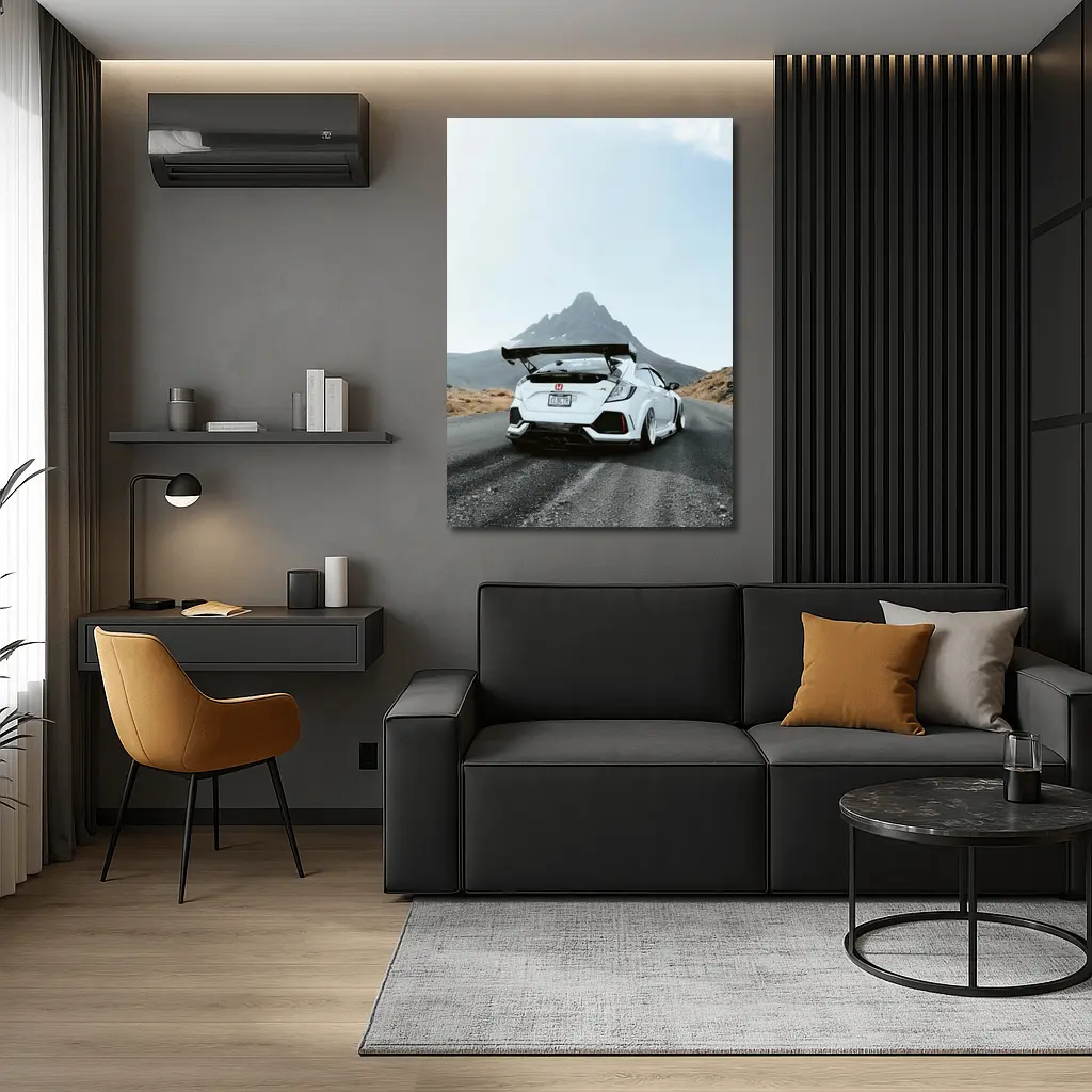 Honda Civic Type R White Mountain Road – Wall Art