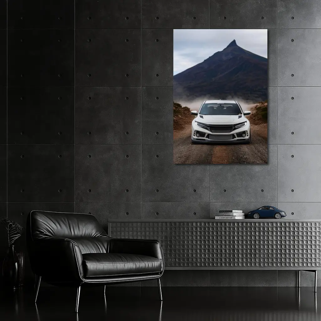 Honda Civic Type R White Mountain Road – Wall Art