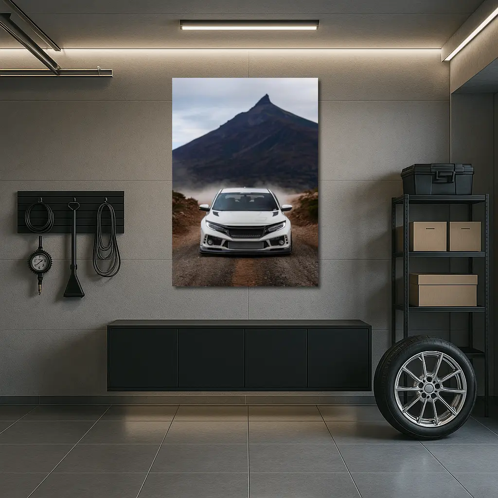 Honda Civic Type R White Mountain Road – Wall Art