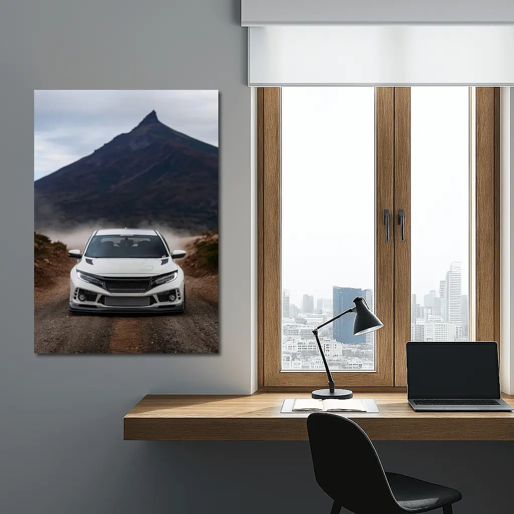 Honda Civic Type R White Mountain Road – Wall Art