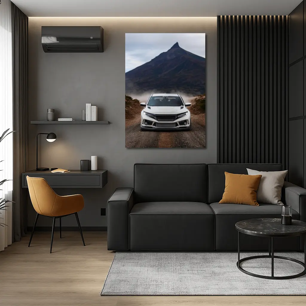 Honda Civic Type R White Mountain Road – Wall Art