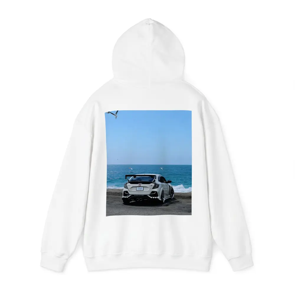 Honda Civic Type R White Ocean Background – Hoodies