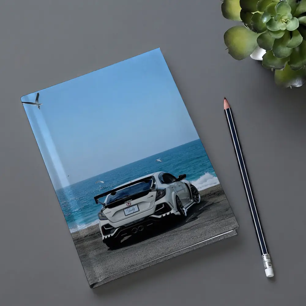 Honda Civic Type R White Ocean Background – Notebooks
