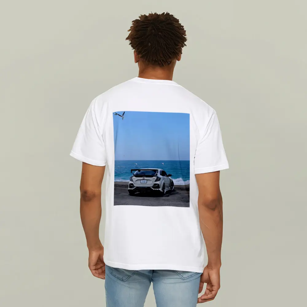 Honda Civic Type R White Ocean Background – T-Shirts