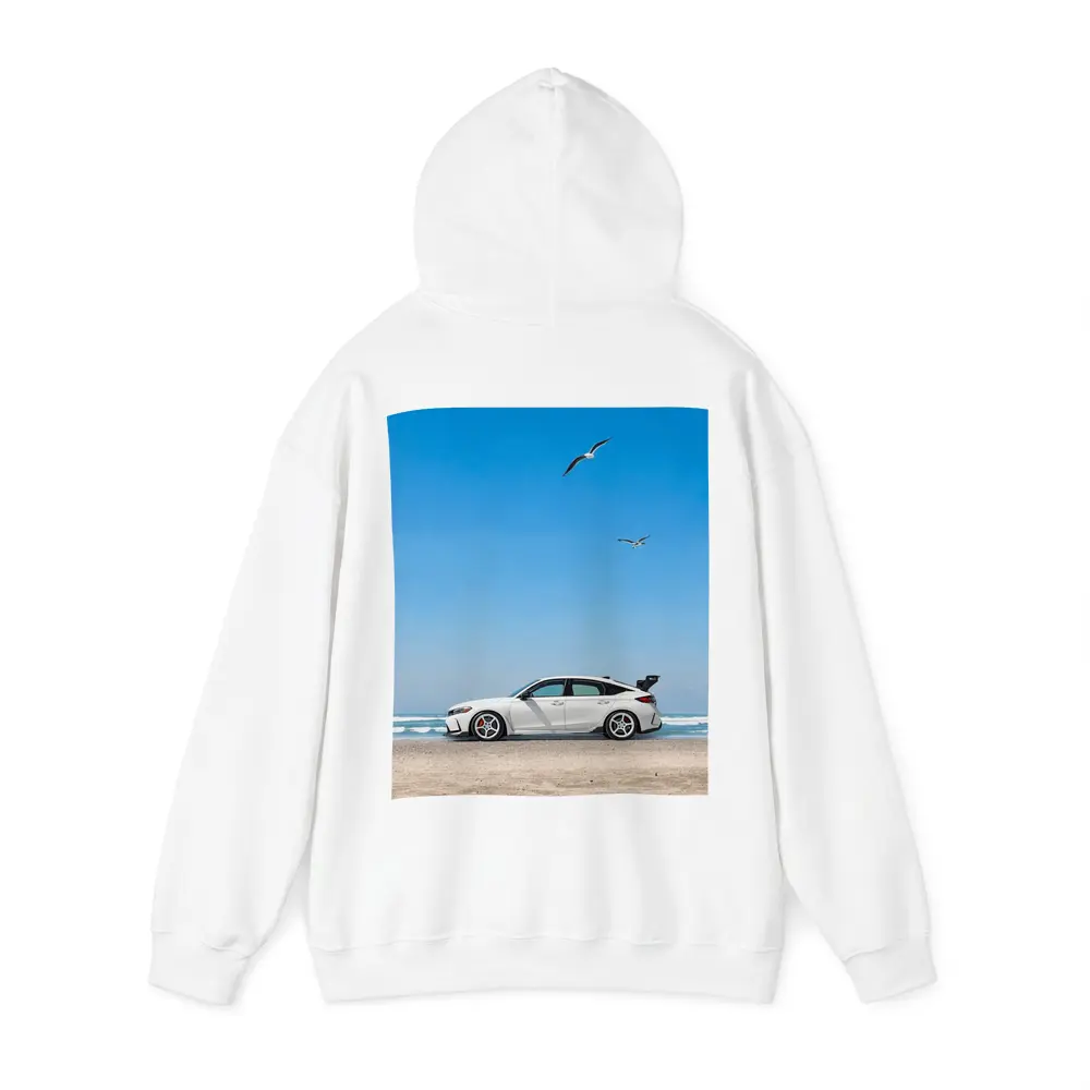 Honda Civic at Beach Blue Sky – Hoodies
