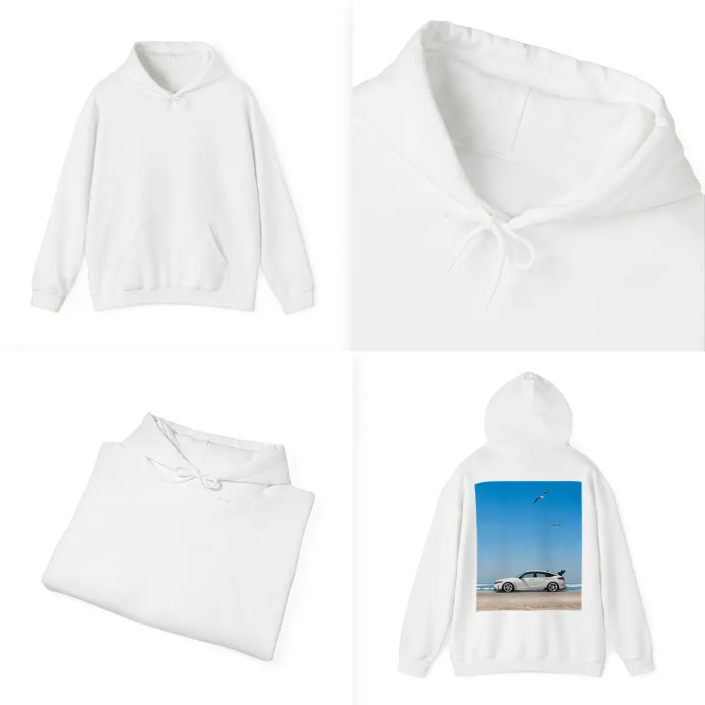 Honda Civic at Beach Blue Sky – Hoodies