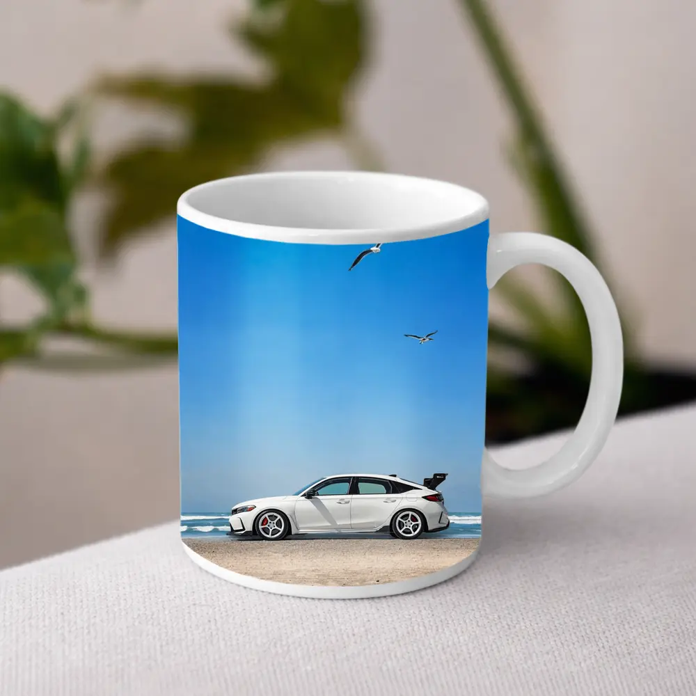 Honda Civic at Beach Blue Sky – Mugs