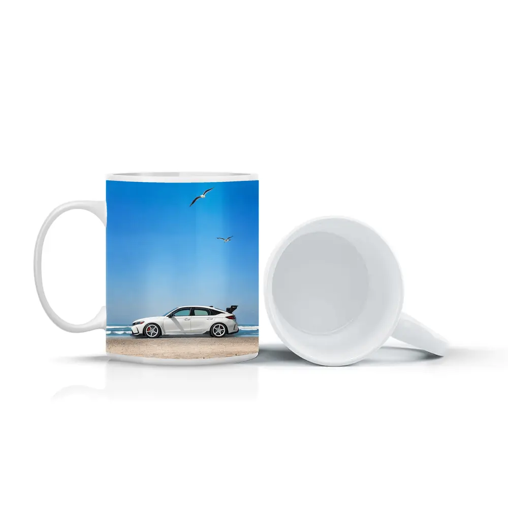 Honda Civic at Beach Blue Sky – Mugs