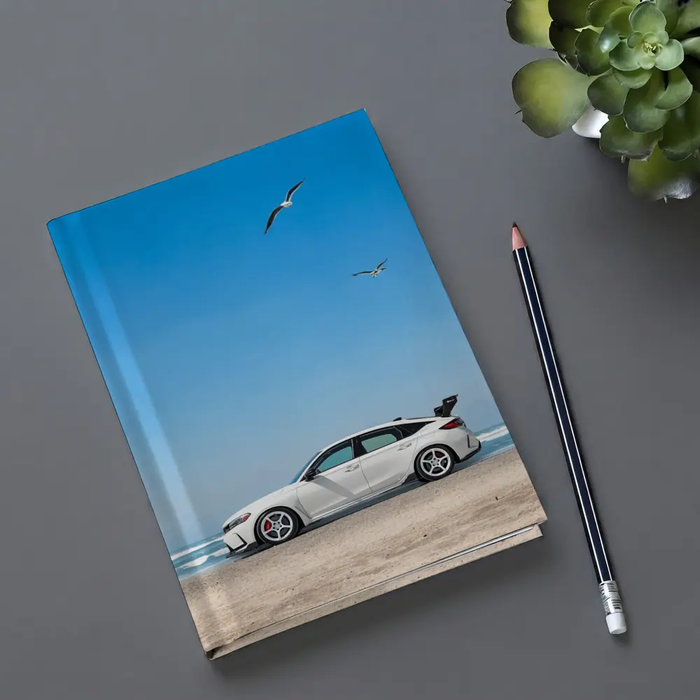 Honda Civic at Beach Blue Sky – Notebooks