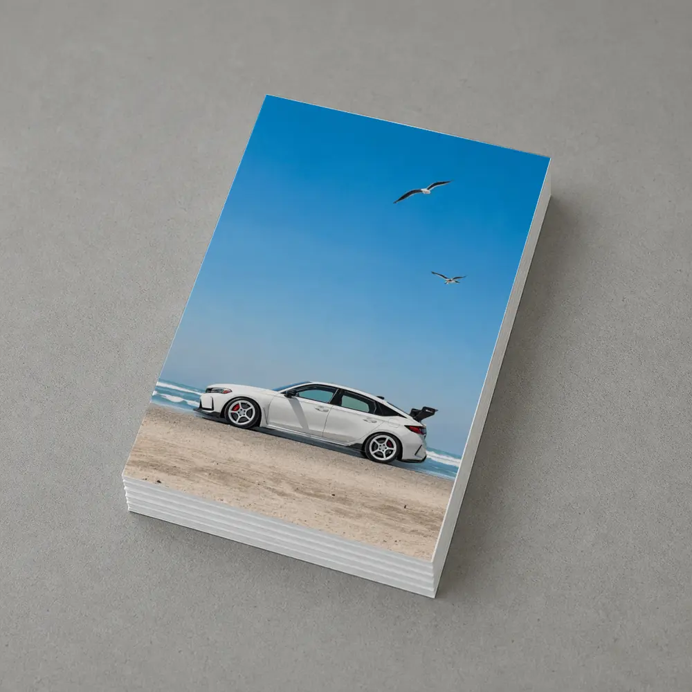 Honda Civic at Beach Blue Sky – Postcards