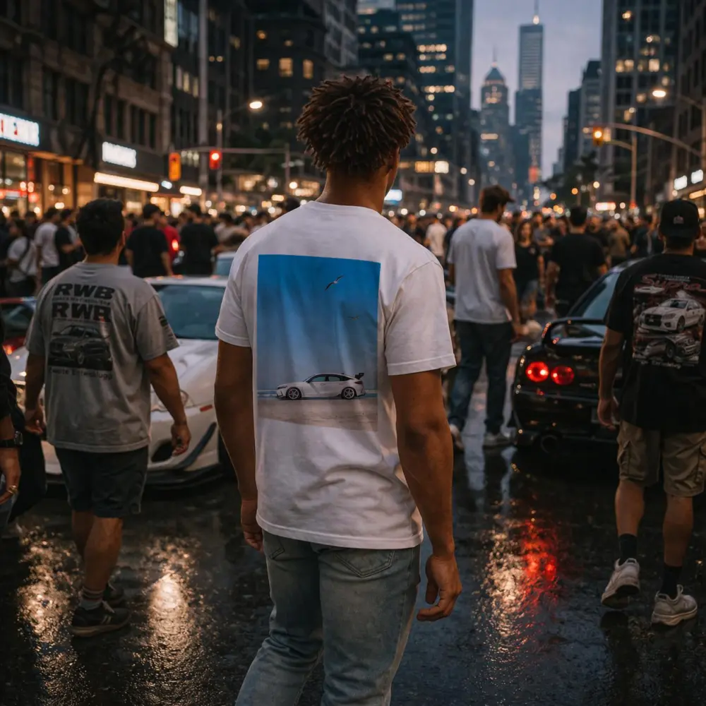 Honda Civic at Beach Blue Sky – T-Shirts