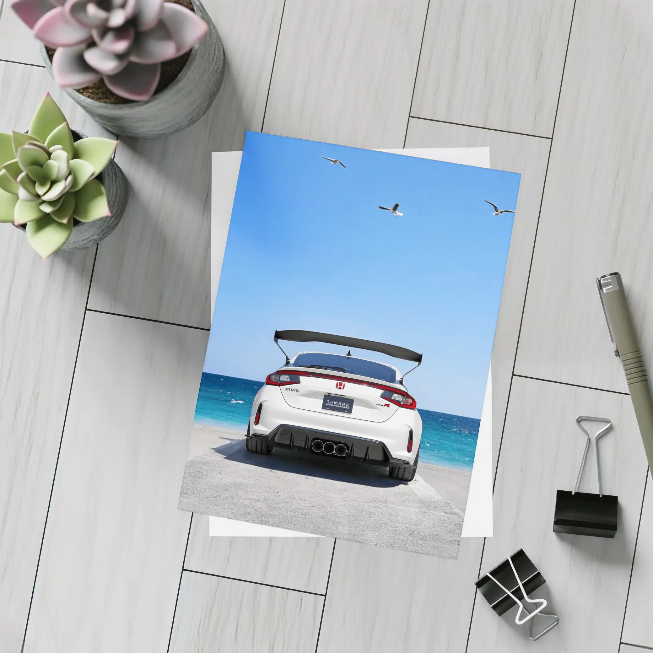 Honda Civic Type R Rear Ocean View – Postcards
