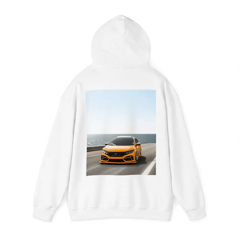 Honda Civic Orange Stance Coastal Road Drive – Hoodies
