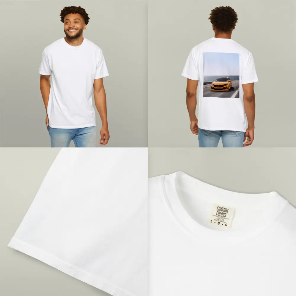 Honda Civic Orange Stance Coastal Road Drive – T-Shirts
