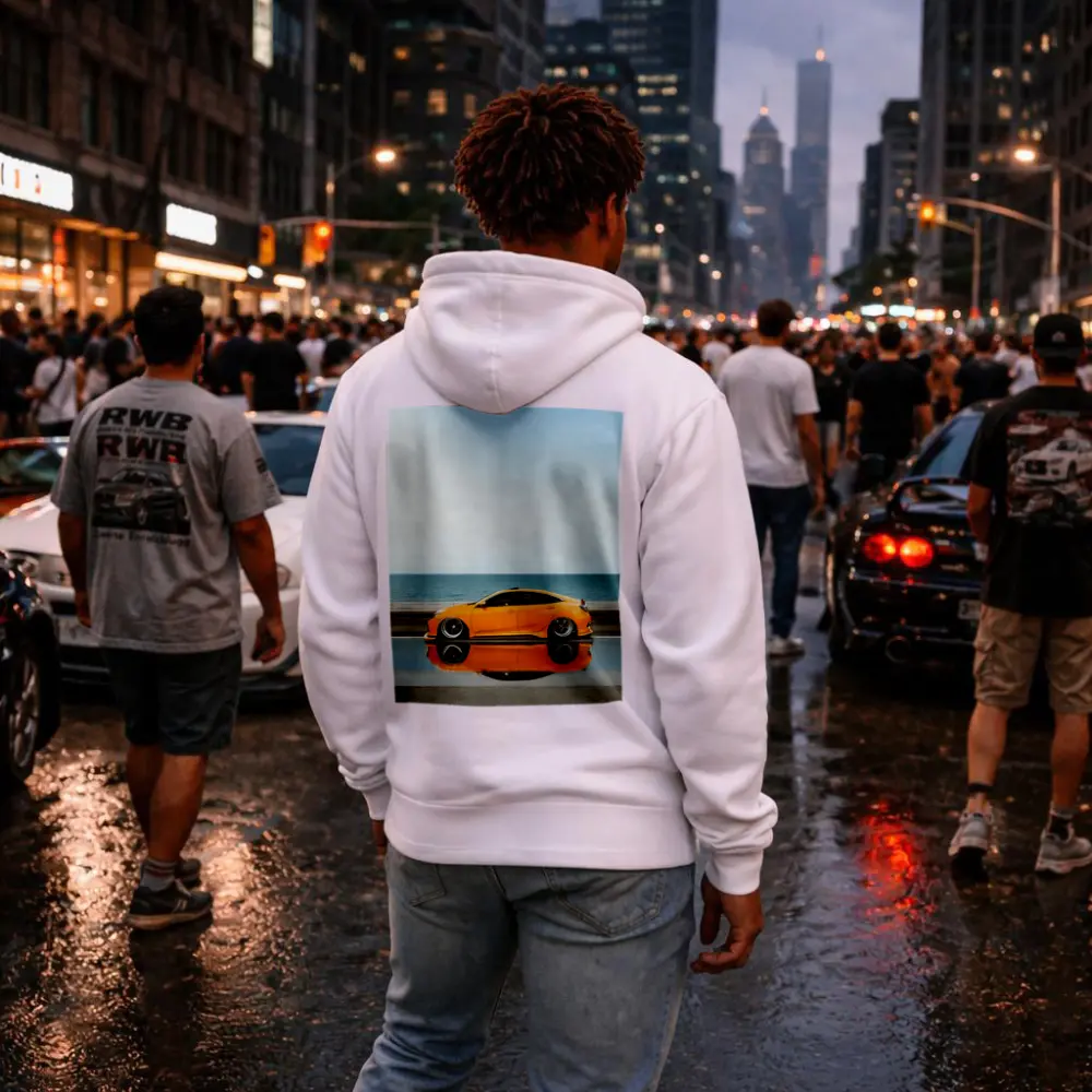 Honda Civic Coupe Slammed Orange Ocean Road – Hoodies