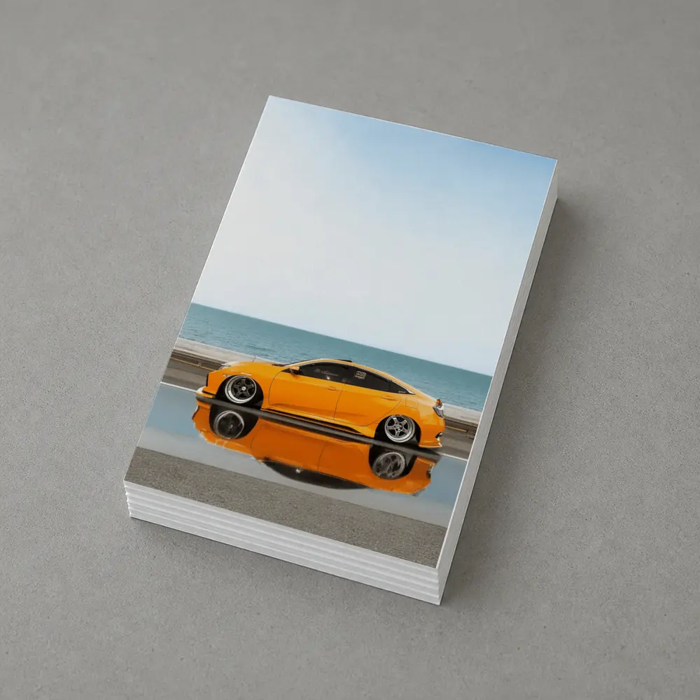 Honda Civic Coupe Slammed Orange Ocean Road – Postcards