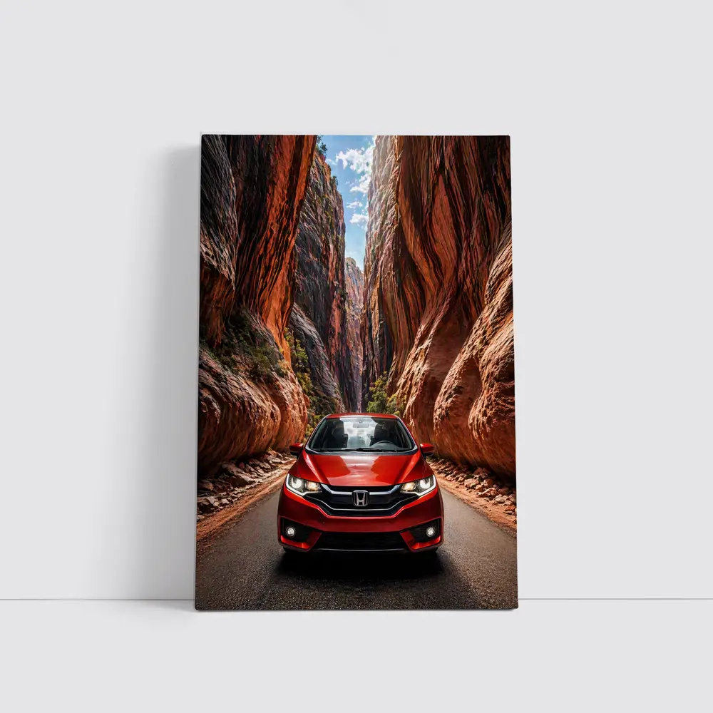 Honda Fit Red Canyon Road Drive – Wall Art