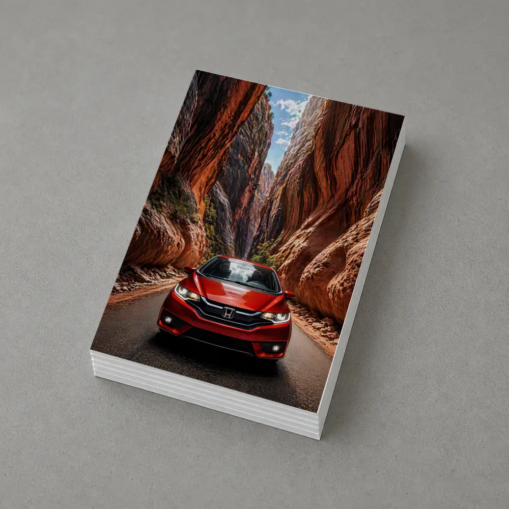 Honda Fit Red Canyon Road Drive – Postcards
