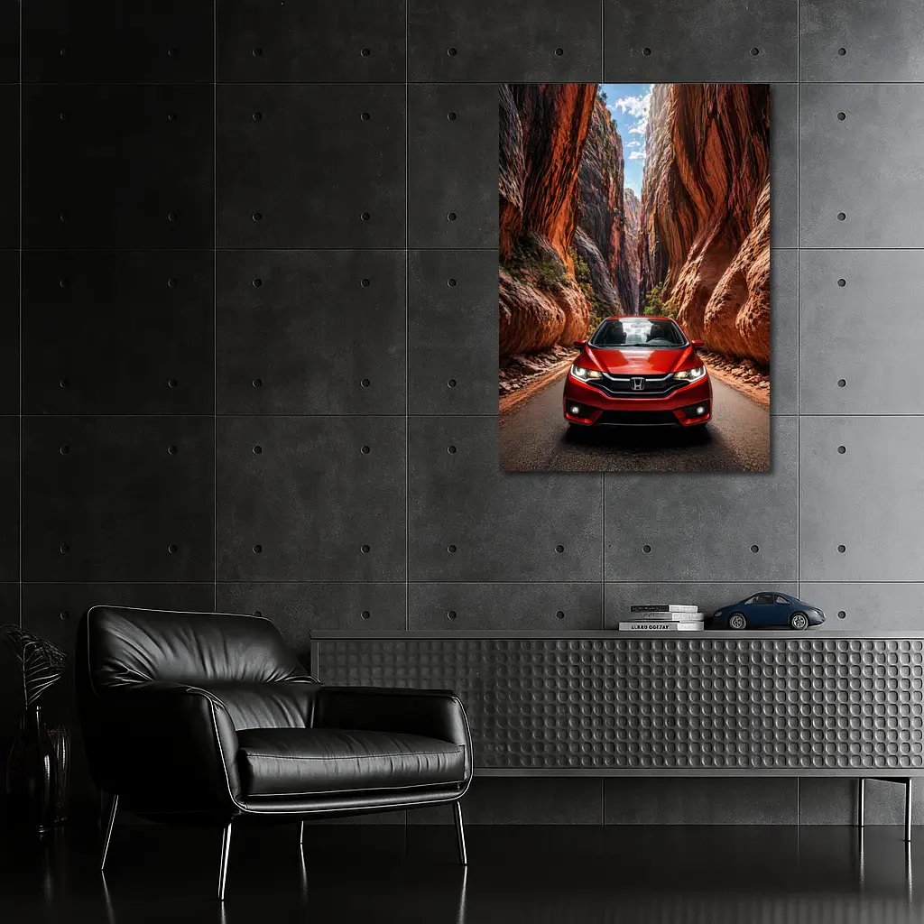 Honda Fit Red Canyon Road Drive – Wall Art
