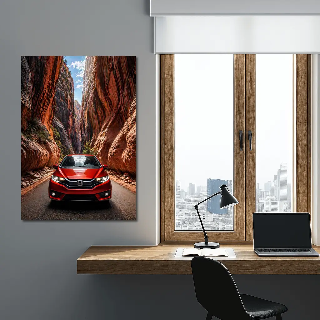Honda Fit Red Canyon Road Drive – Wall Art