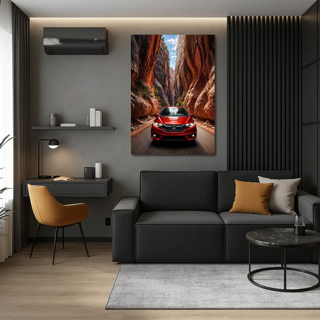 Honda Fit Red Canyon Road Drive – Wall Art