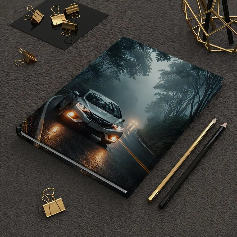 Honda Fit Driving Foggy Forest Mountain Road – Notebooks