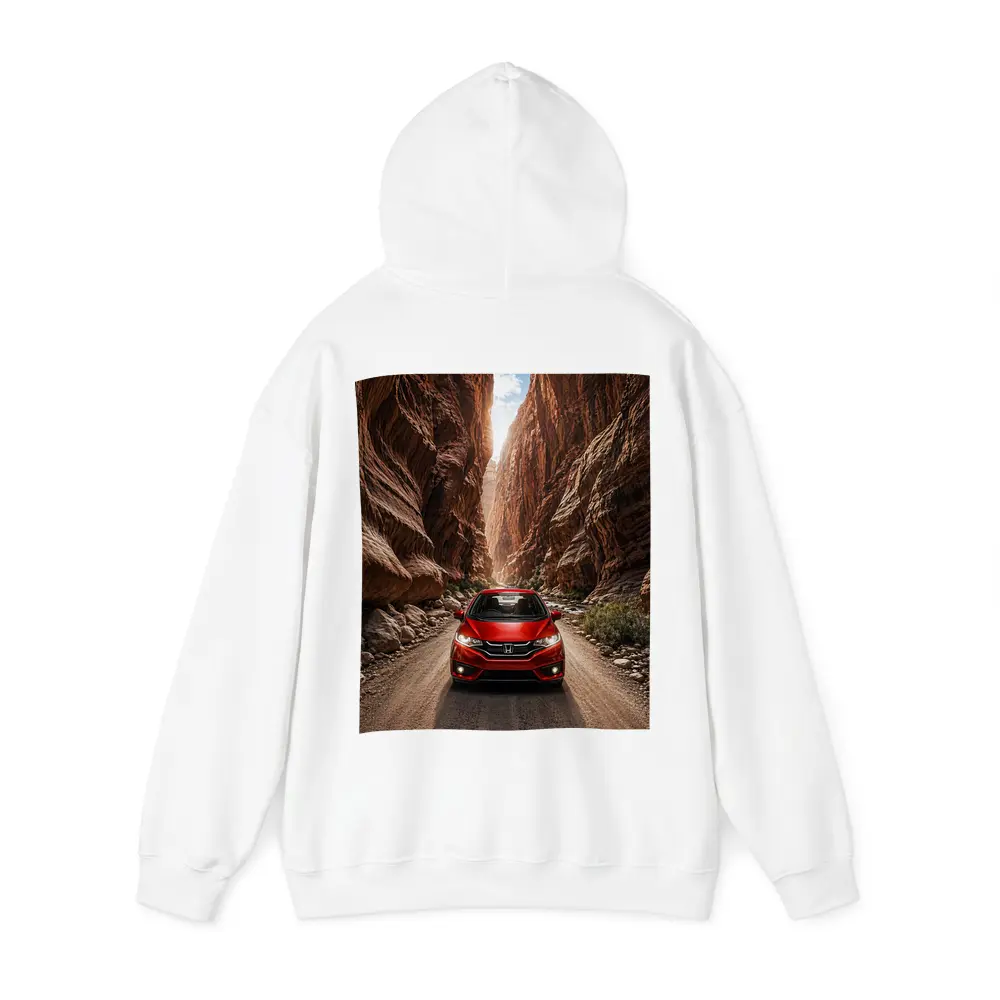 Honda Fit Red Car Canyon Road Drive – Hoodies
