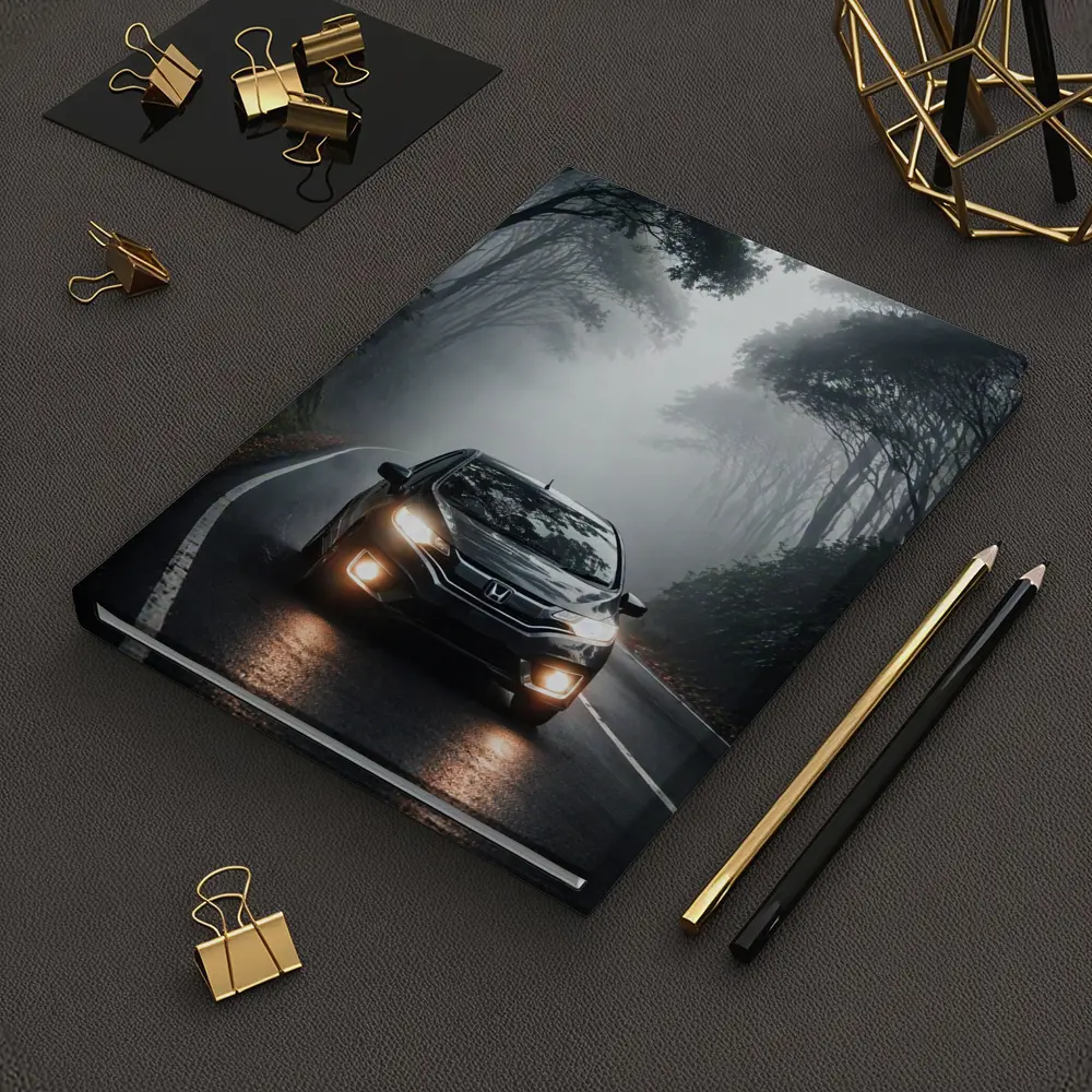 Honda Fit Driving Foggy Forest Road – Notebooks