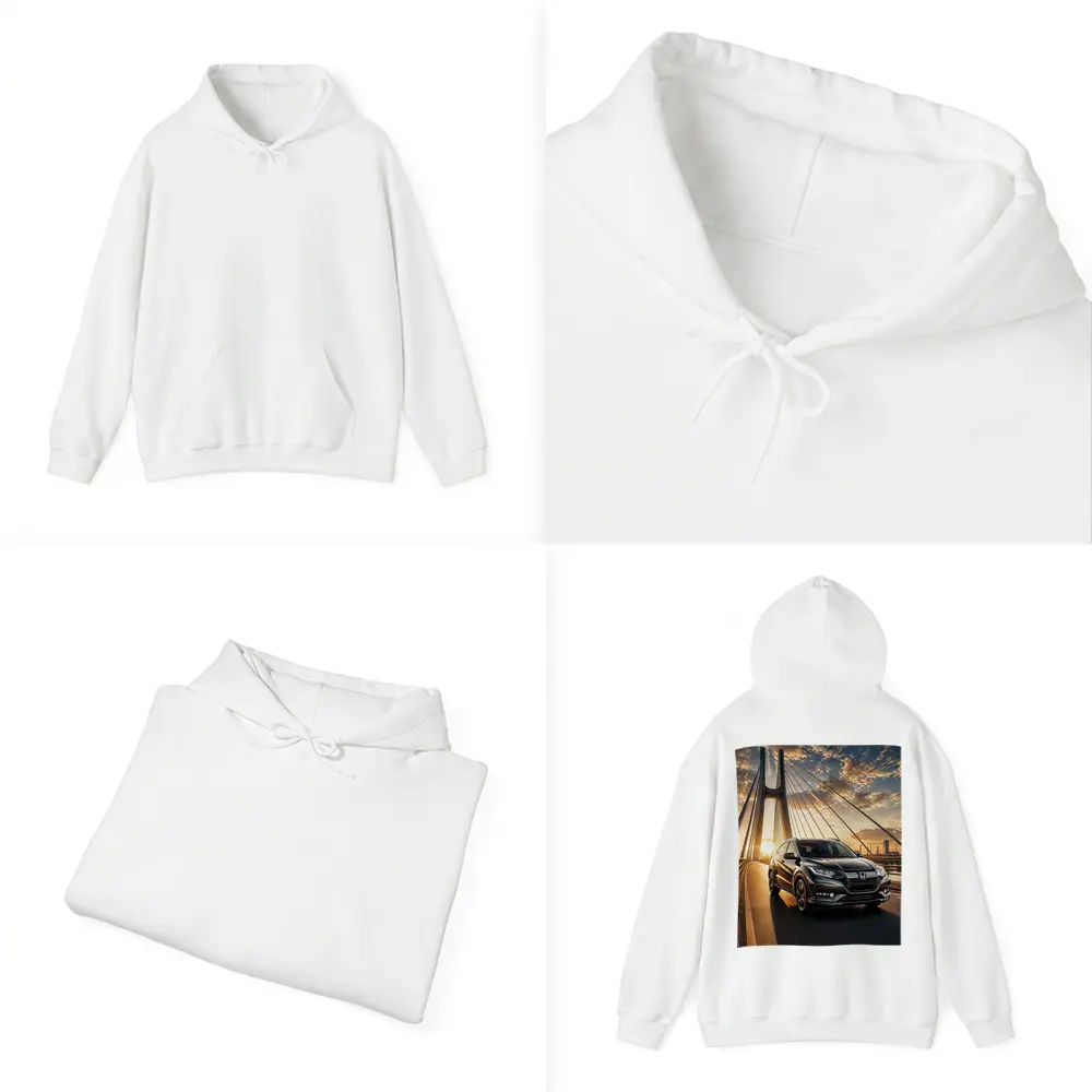 Honda HR-V SUV Driving On Bridge Sunset – Hoodies