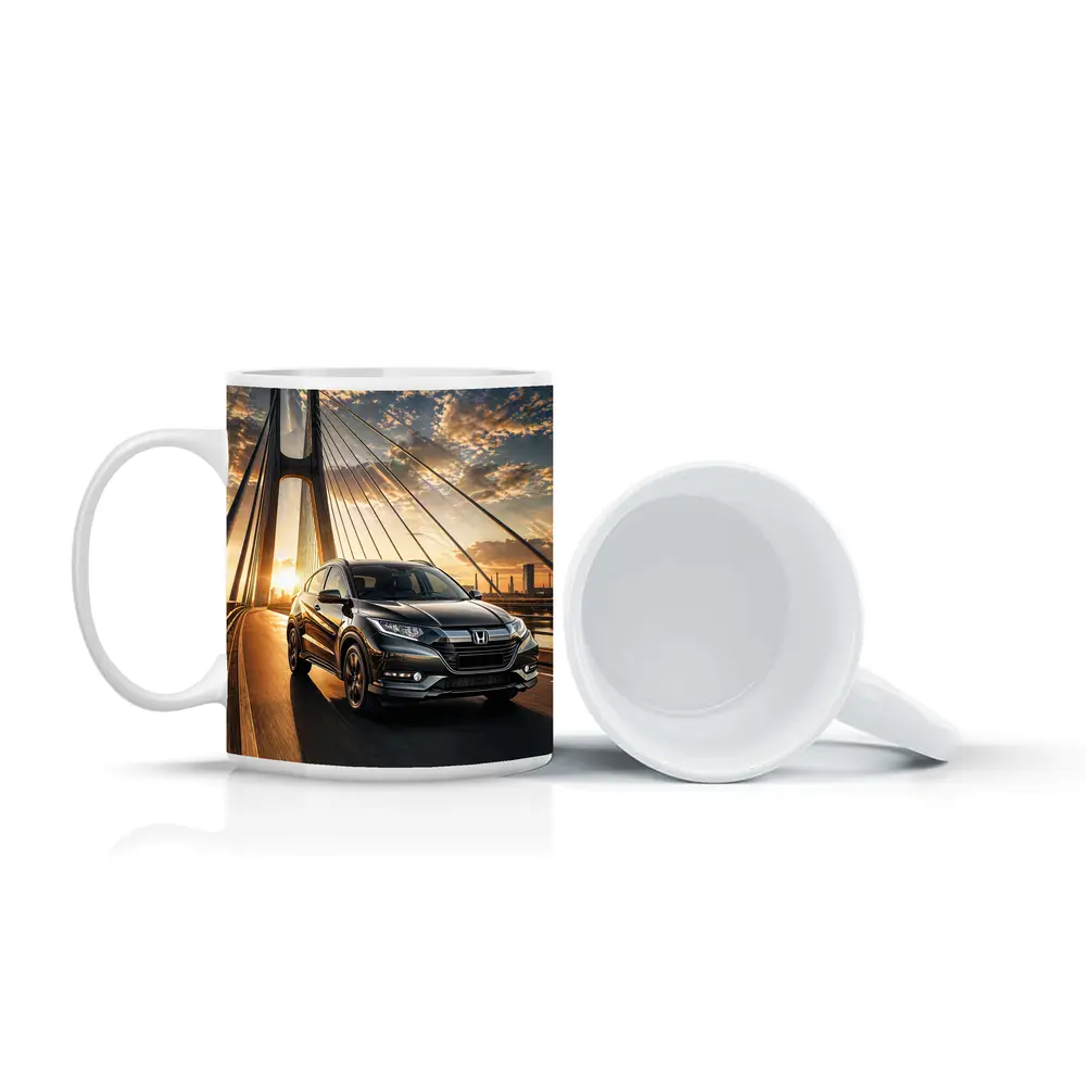 Honda HR-V SUV Driving On Bridge Sunset – Mugs