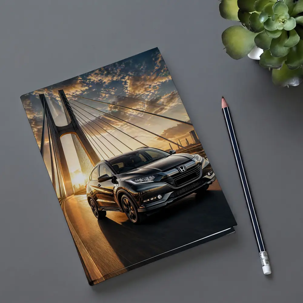 Honda HR-V SUV Driving On Bridge Sunset – Notebooks