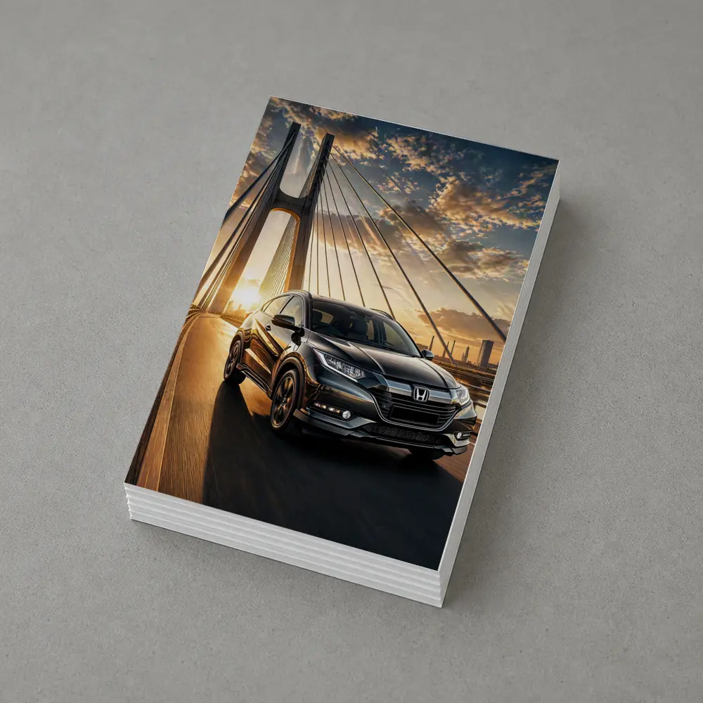 Honda HR-V SUV Driving On Bridge Sunset – Postcards