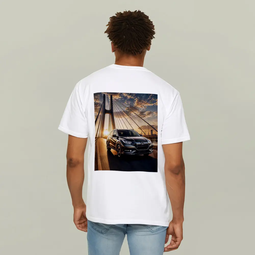 Honda HR-V SUV Driving On Bridge Sunset – T-Shirts